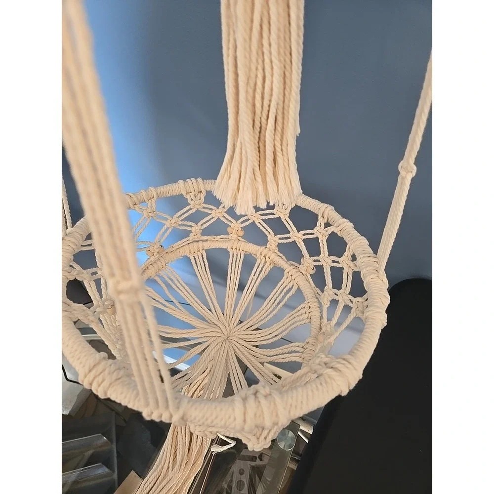 Macrame Plant Hanger 2 Tier Hanging Plant Holder Cotton Rope Flower Boho Decor